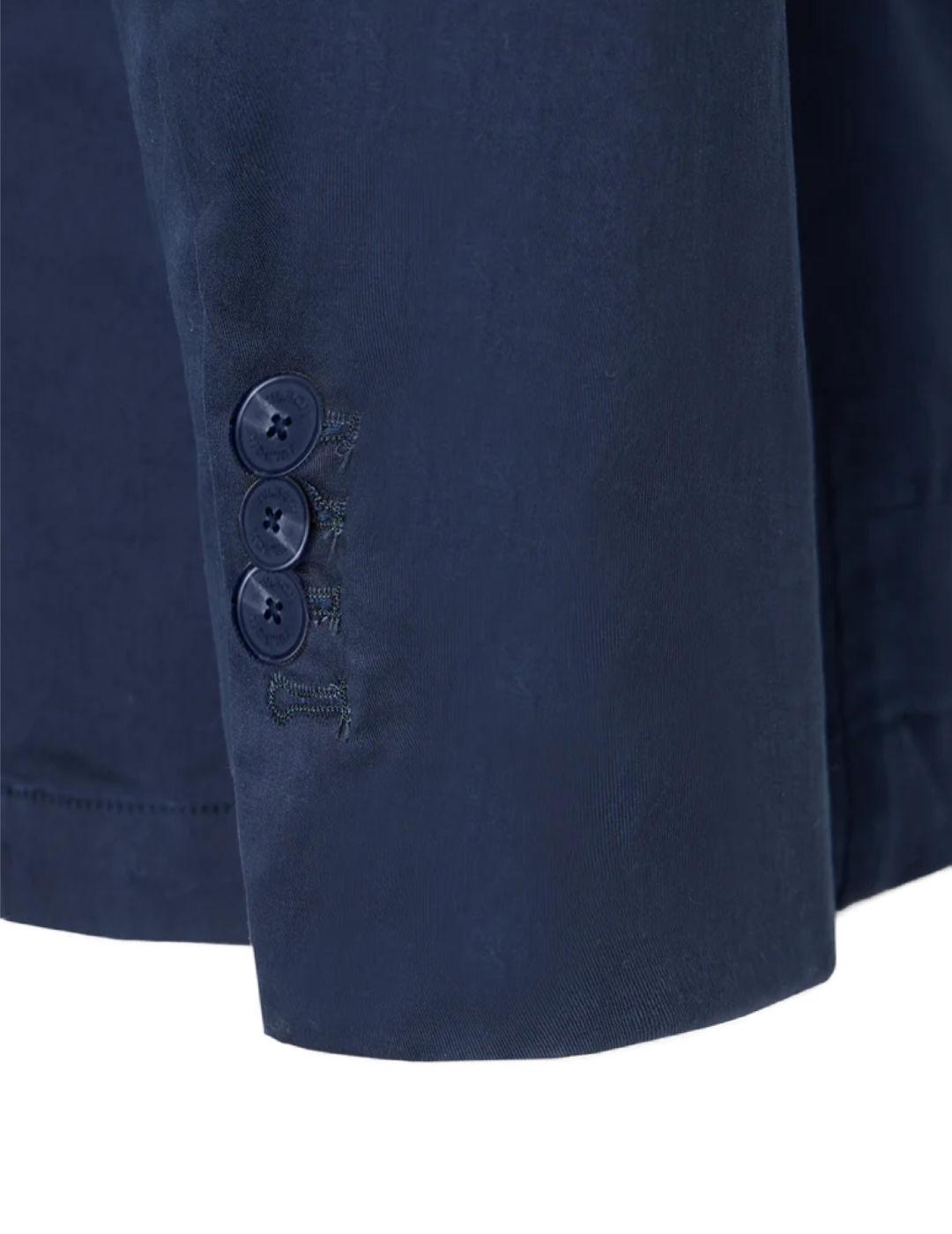 Americana Silbon Casual azul marino cierre recto de hombre