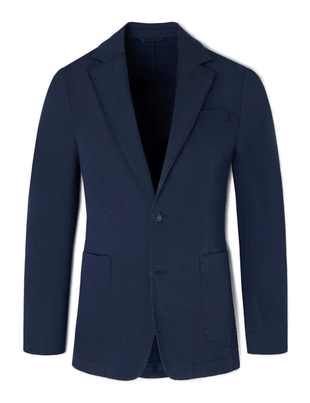 Americana Silbon Casual azul marino cierre recto de hombre