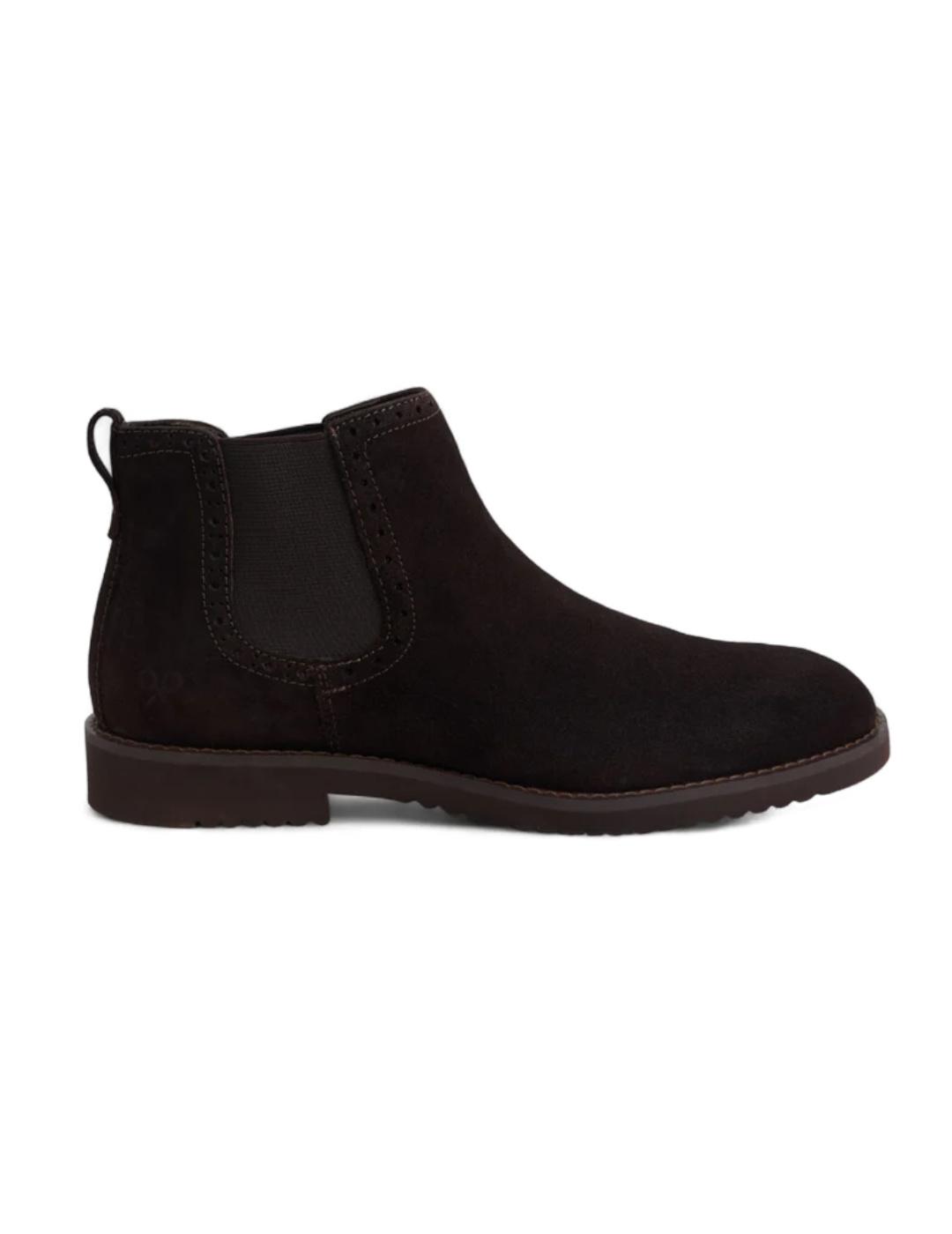 Bota Silbon Chelsea en serraje marrón oscuro de hombre
