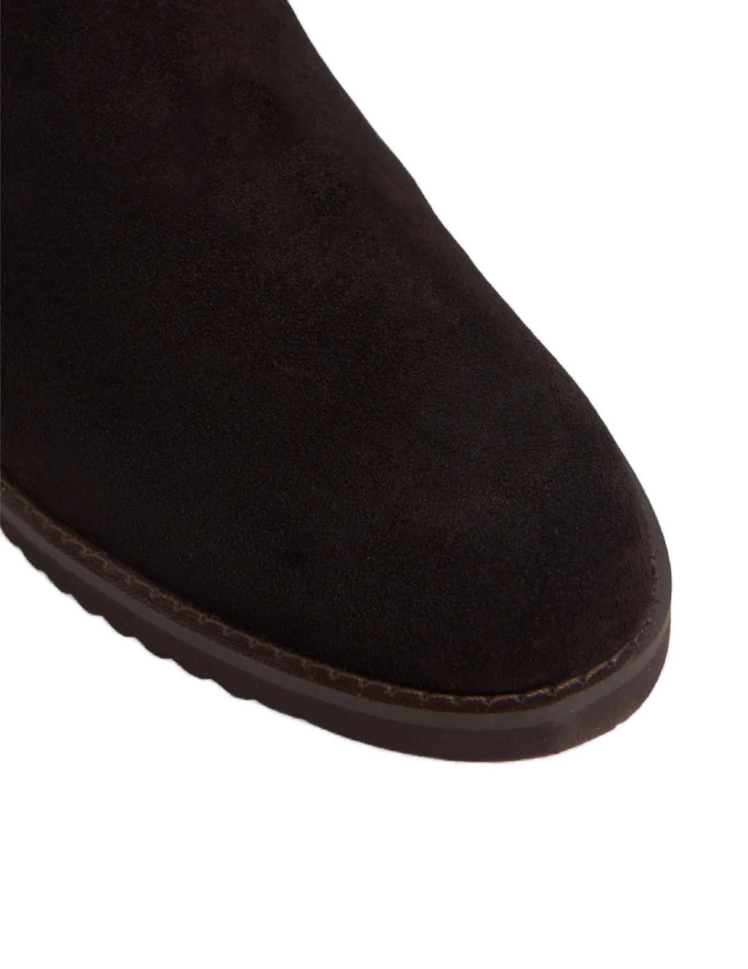 Bota Silbon Chelsea en serraje marrón oscuro de hombre
