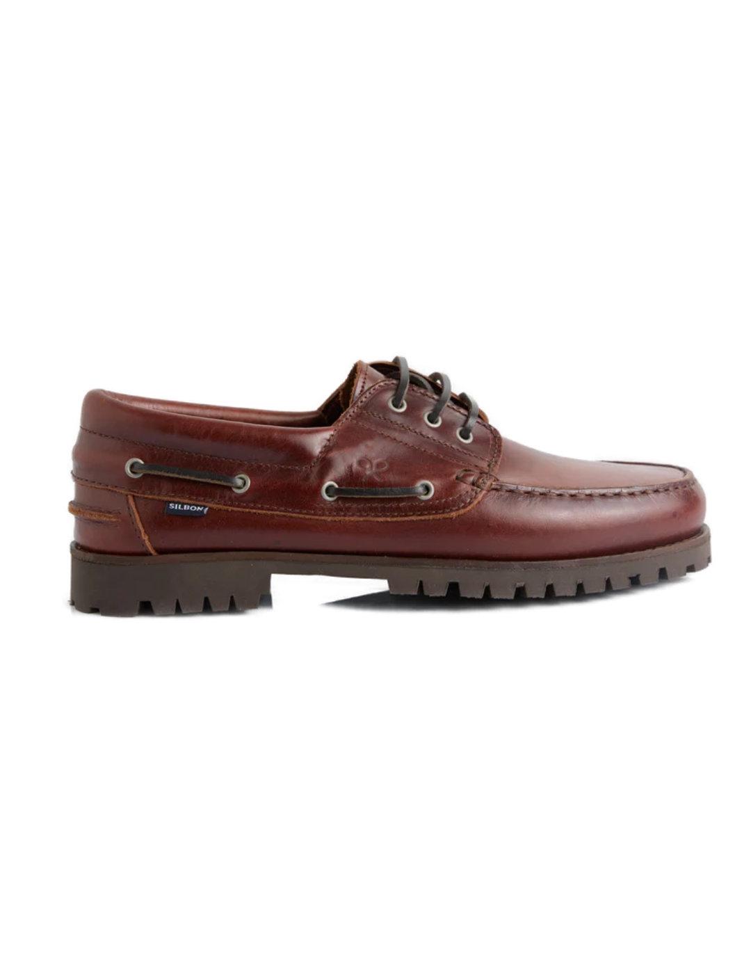 Zapato Silbon Nautico clásico marrón de piel para hombre