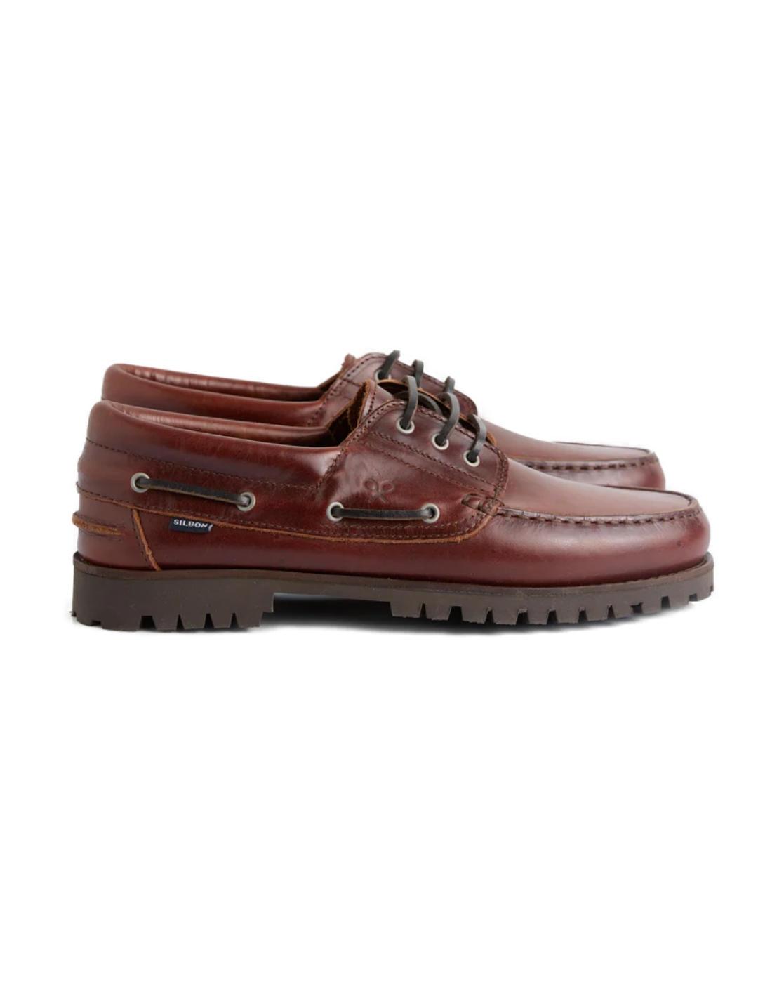 Zapato Silbon Nautico clásico marrón de piel para hombre