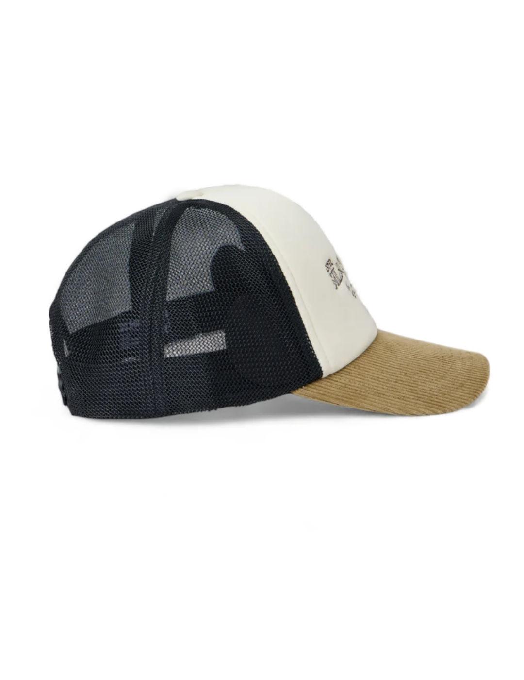 Gorra Silbon Trucker tennis pana beige/marino/blanco hombre
