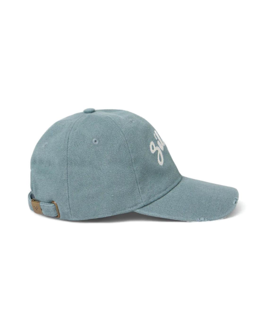 Gorra Silbon Desgastada verde agua logo bordado para hombre