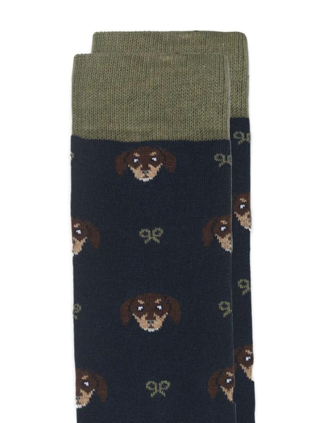 Calcetines Silbon dog raquetas azul para hombre