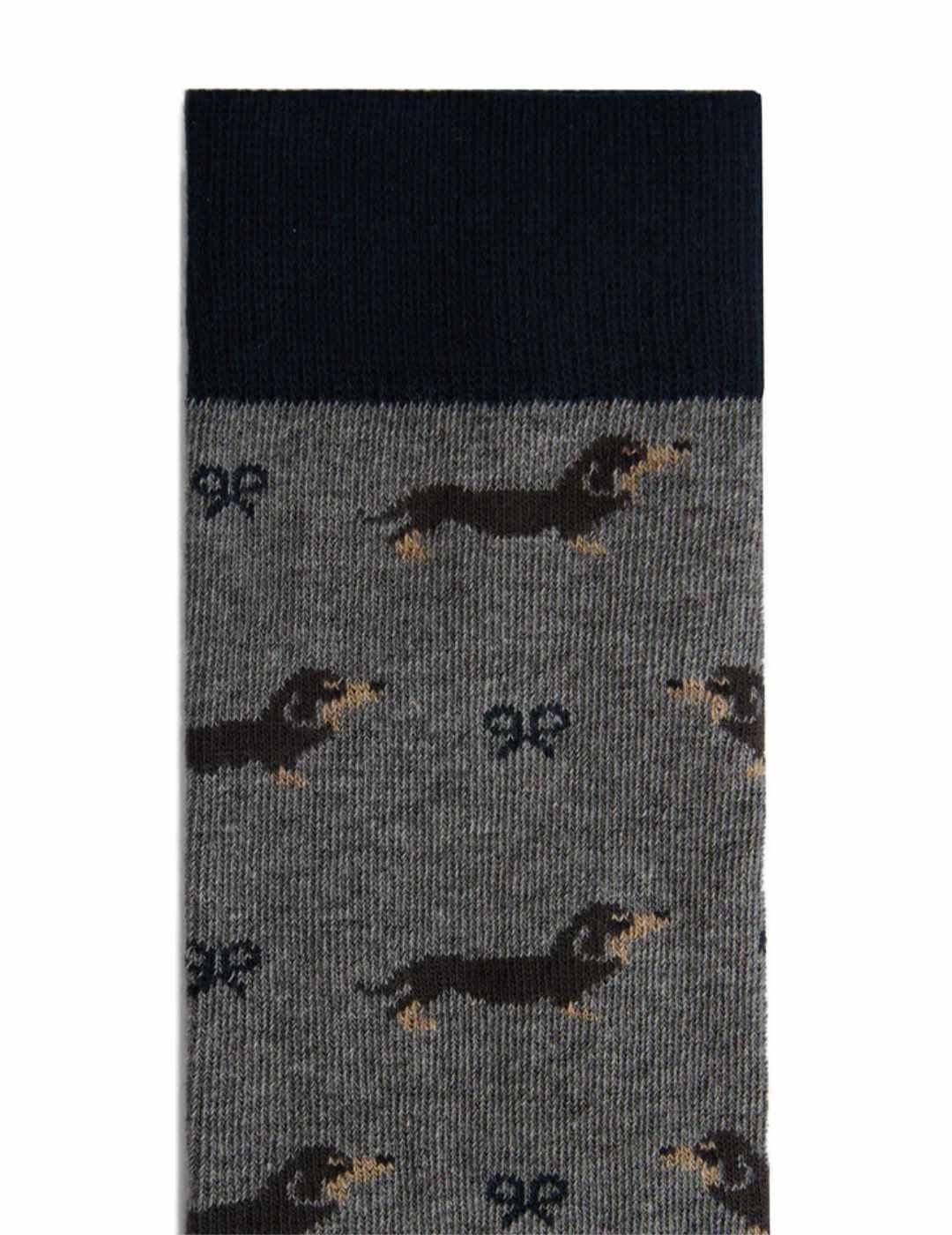 Calcetines altos Silbon doggy gris para  hombre