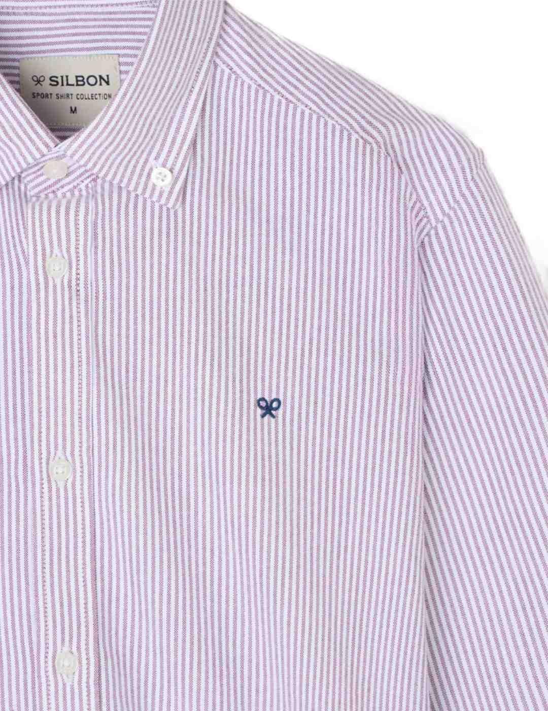 Camisa Silbon Oxford raqueta burdeos de hombre