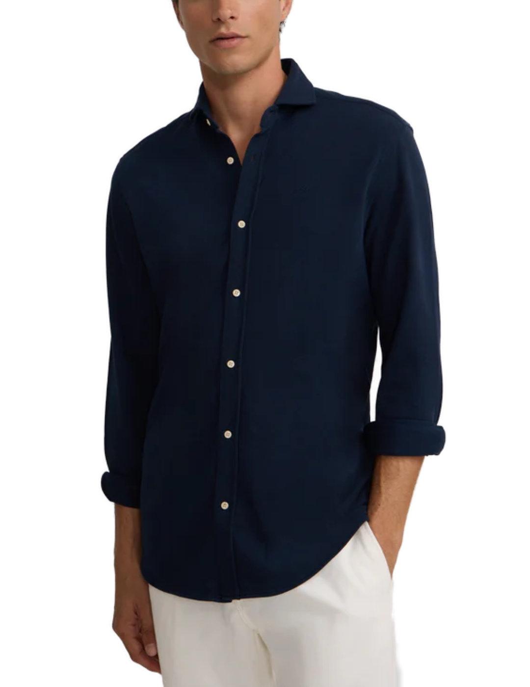 Camisa Silbon sport micropique marino Regular fi para hombre