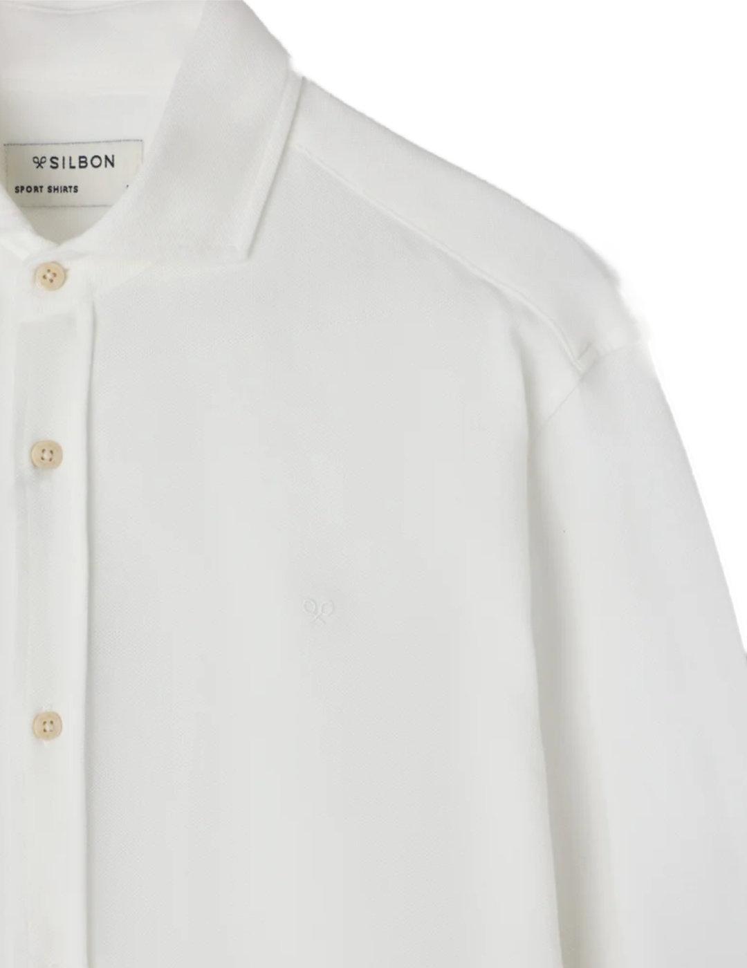 Camisa Silbon sport micropique blanca Regular fit de hombre