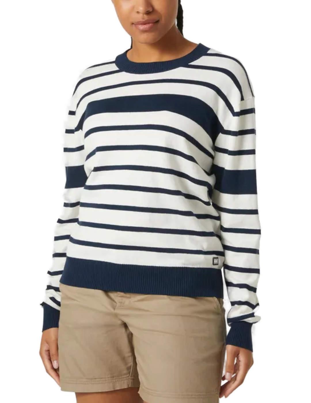 Jersey Helly Hansen Skagen rayas marino de punto para mujer