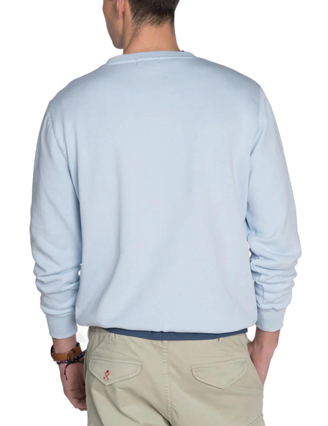 Sudadera Harper&Neyer Brooklyn celeste sin capucha de hombre