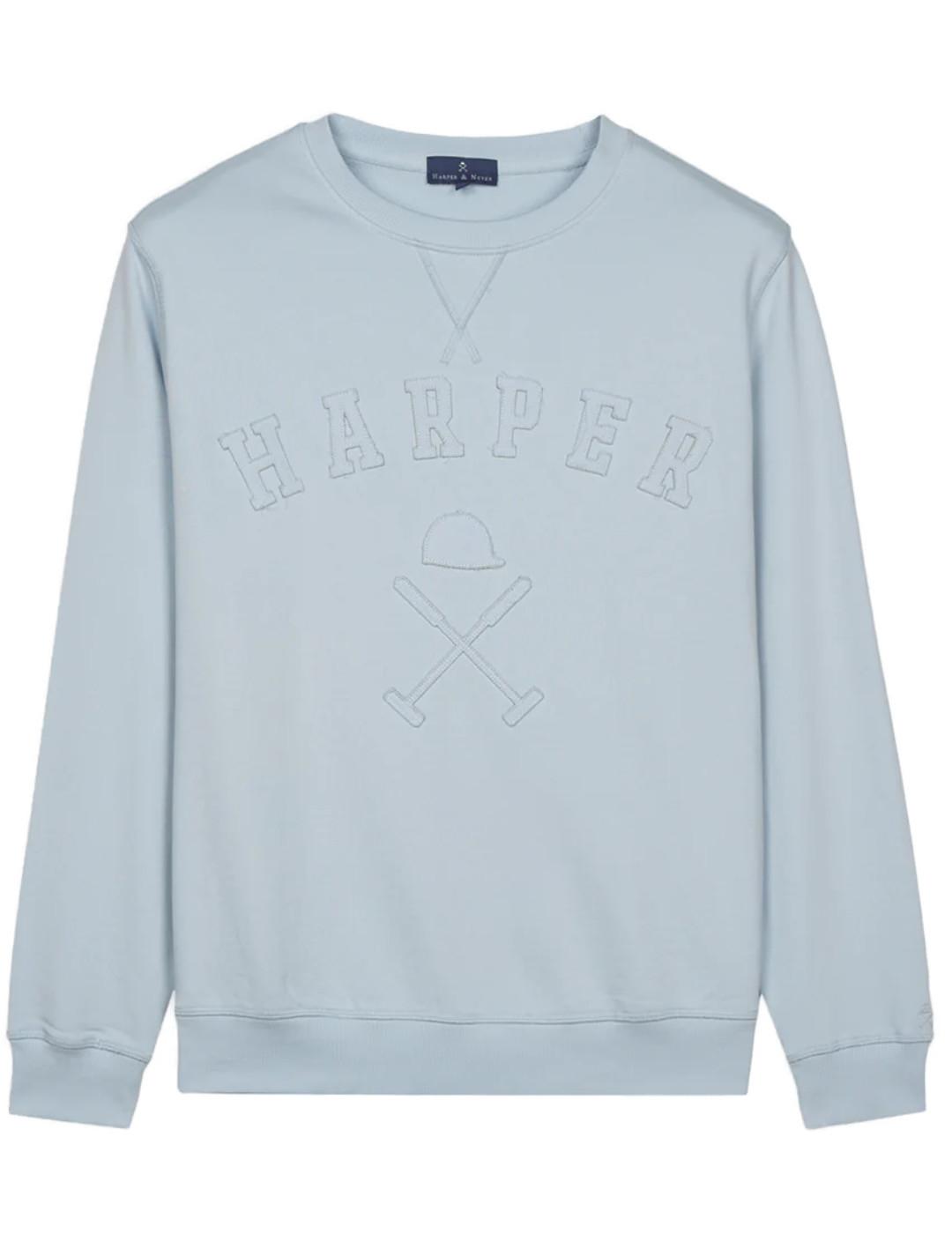 Sudadera Harper&Neyer Brooklyn celeste sin capucha de hombre