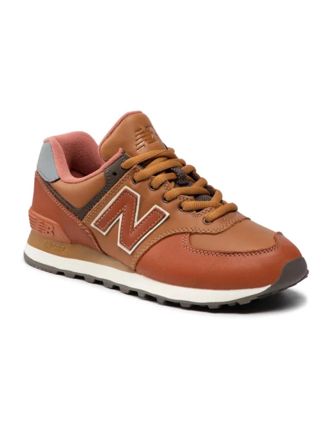 Zapatillas New Balance ML574OMA camel piel para hombre