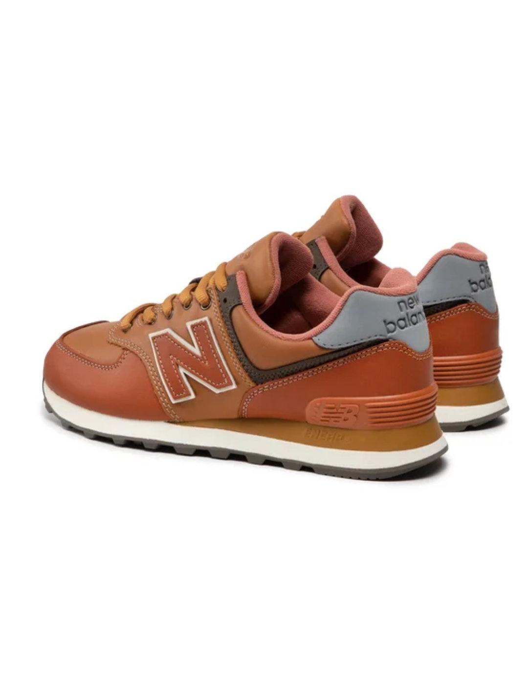 Zapatillas New Balance ML574OMA camel piel para hombre