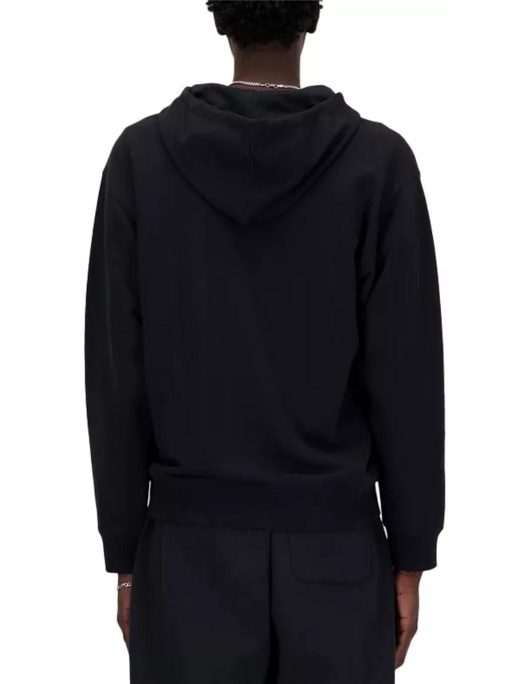 Sudadera New Balance negra capucha con cremallera de hombre