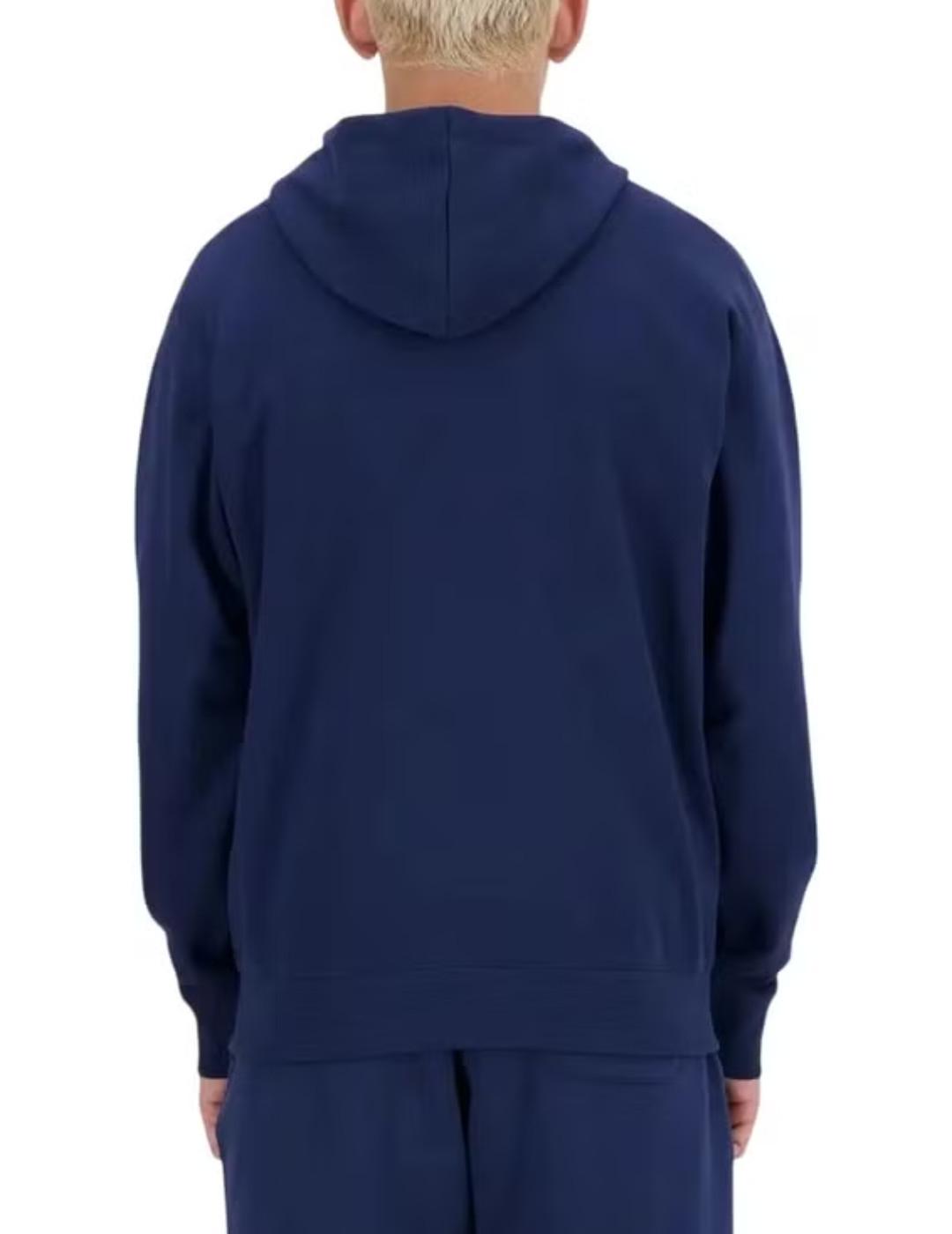 Sudadera New Balance azul capucha con cremallera para hombre