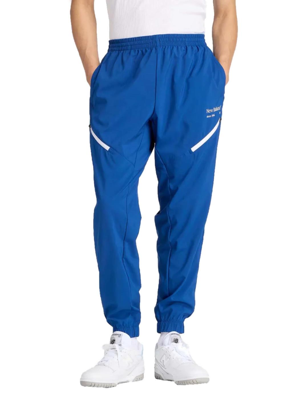 Pantalón New Balance jogger azul tejido técnico de hombre
