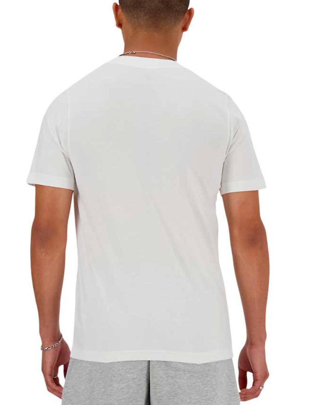 Camiseta New Balance blanca logo gris manga corta de hombre