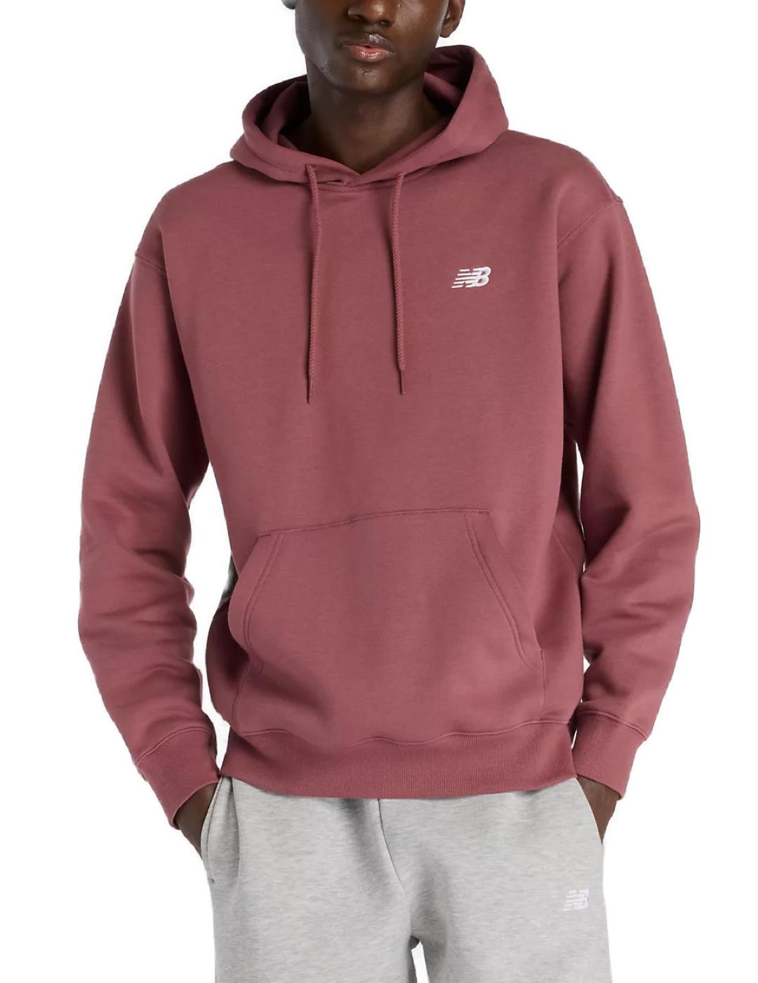 Sudadera New Balance burdeos con capucha para hombre