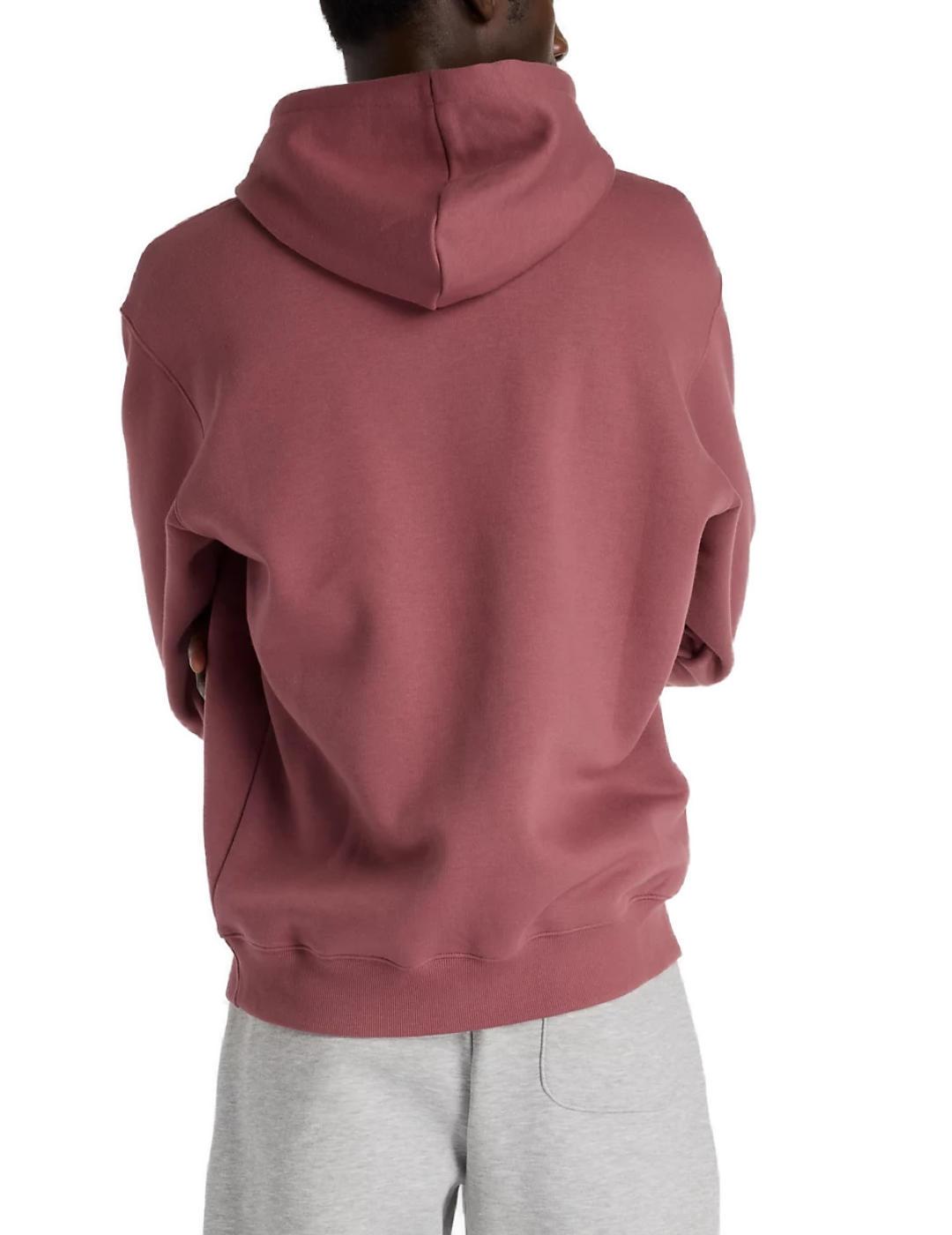 Sudadera New Balance burdeos con capucha para hombre