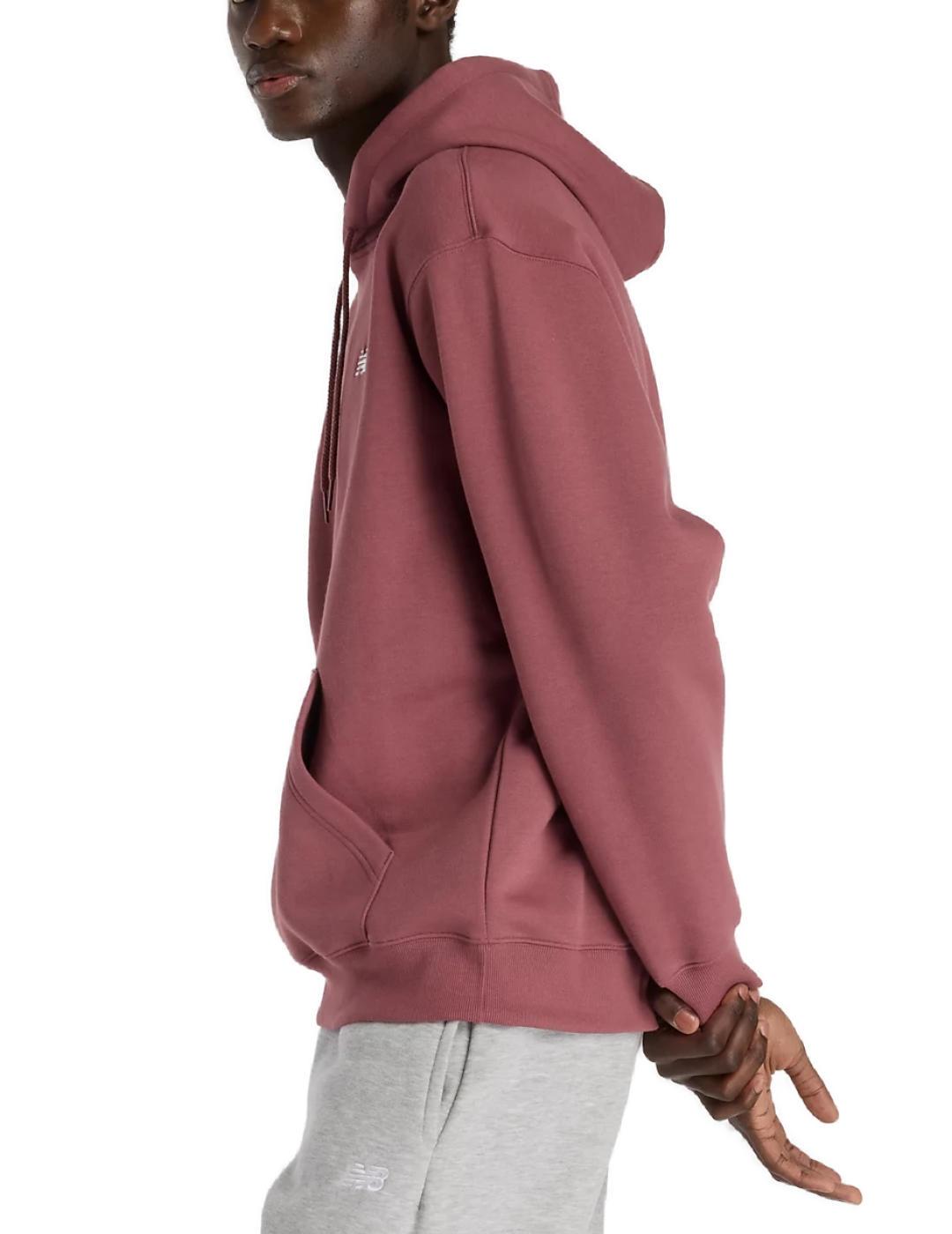 Sudadera New Balance burdeos con capucha para hombre