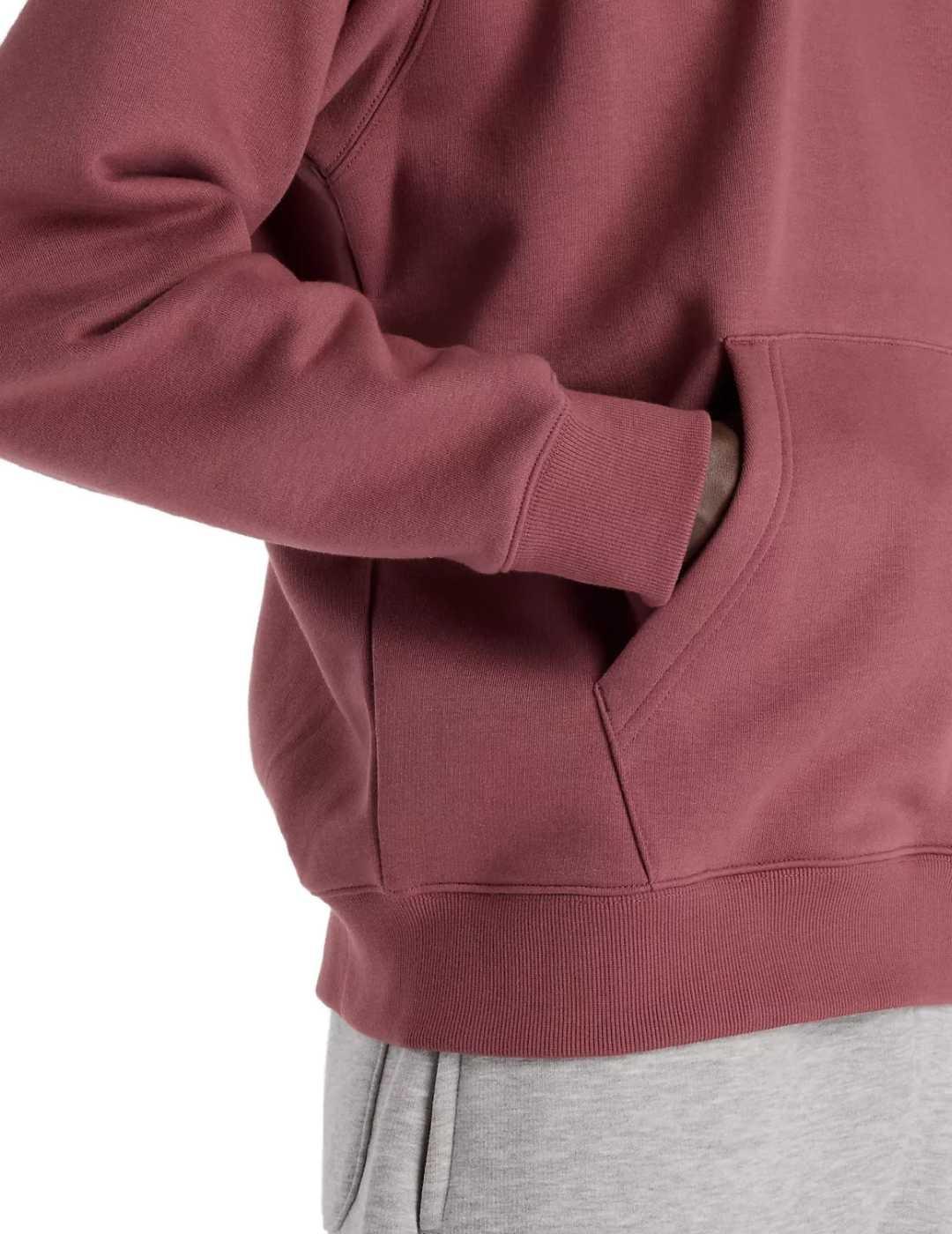 Sudadera New Balance burdeos con capucha para hombre