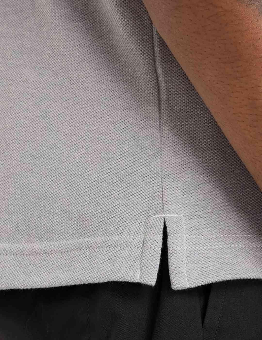 Polo New Balance minilogo gris bordado de hombre