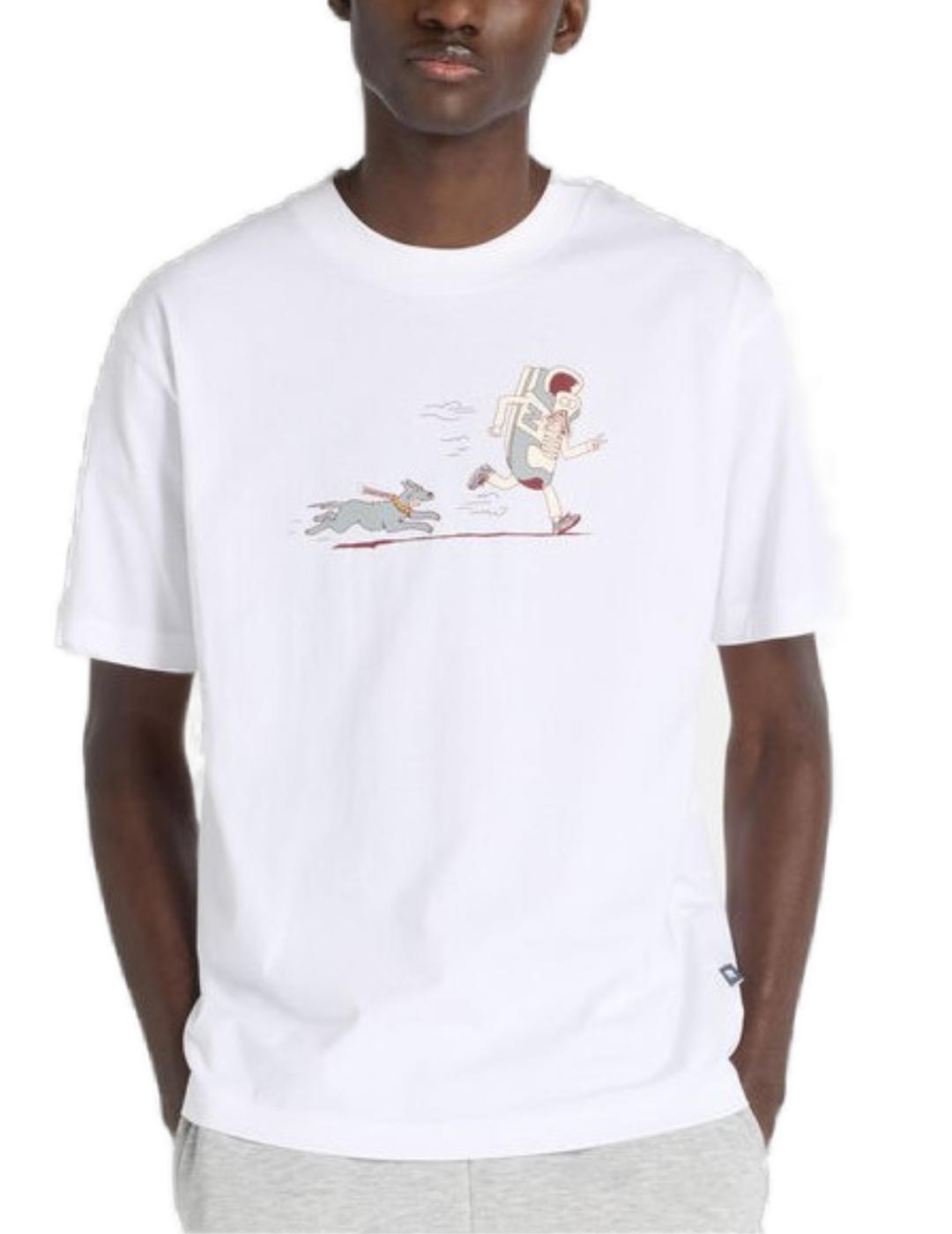 Camiseta New Balance blanca animación manga corta de hombre