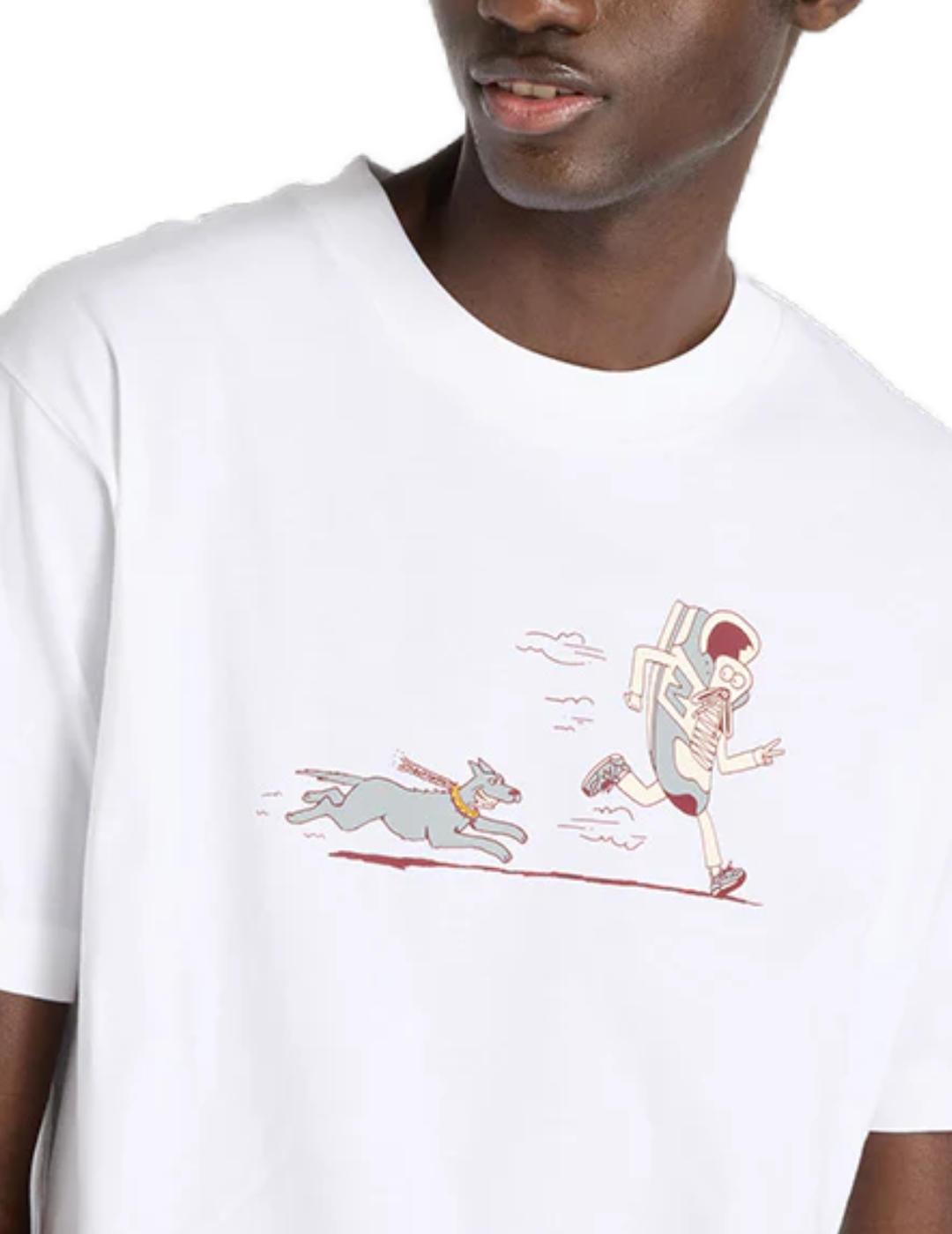 Camiseta New Balance blanca animación manga corta de hombre