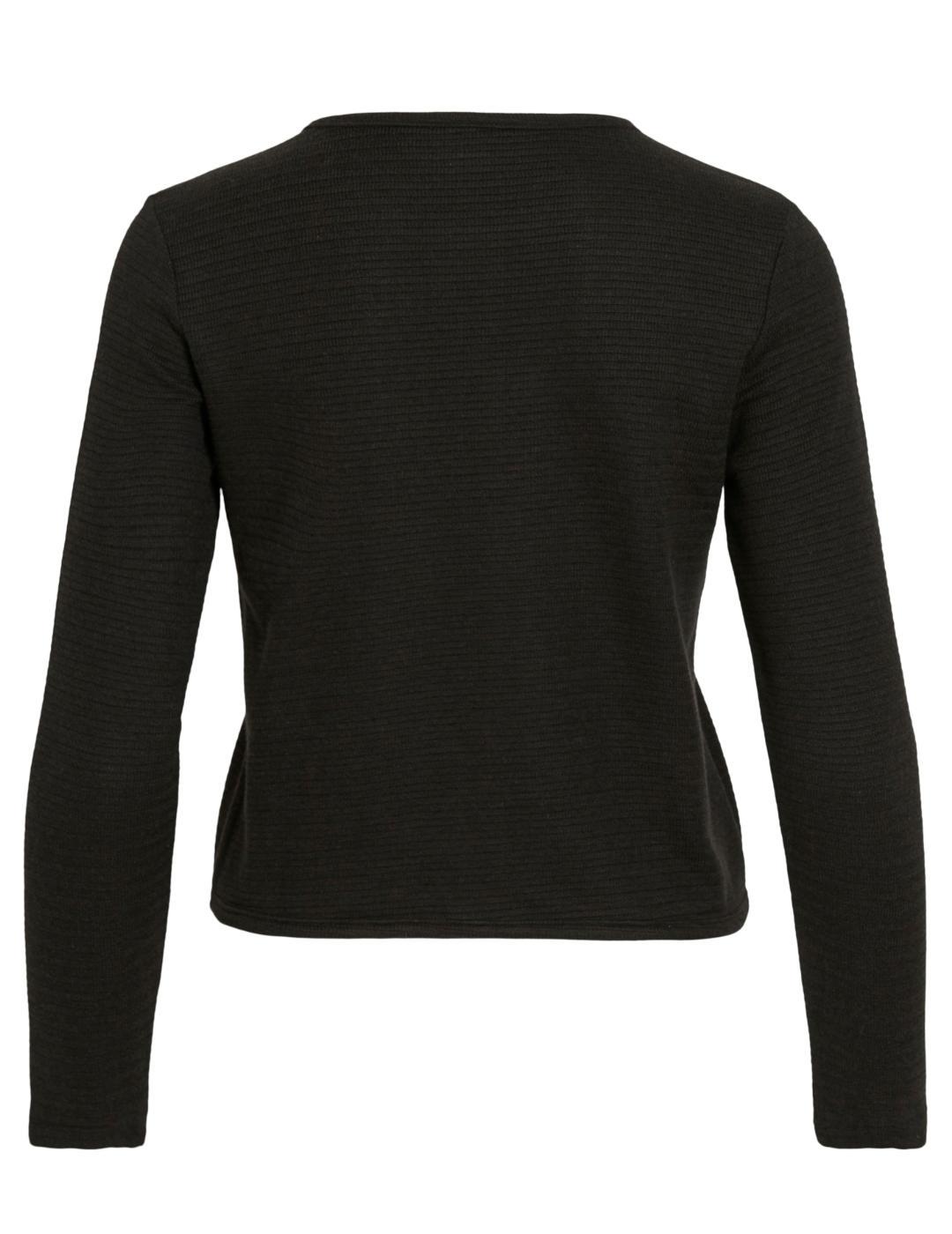 Cárdigan Vila Lidea negro botones cropped para mujer