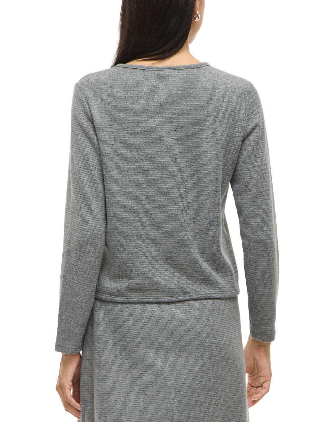 Cárdigan Vila Lidea gris botones cropped para mujer