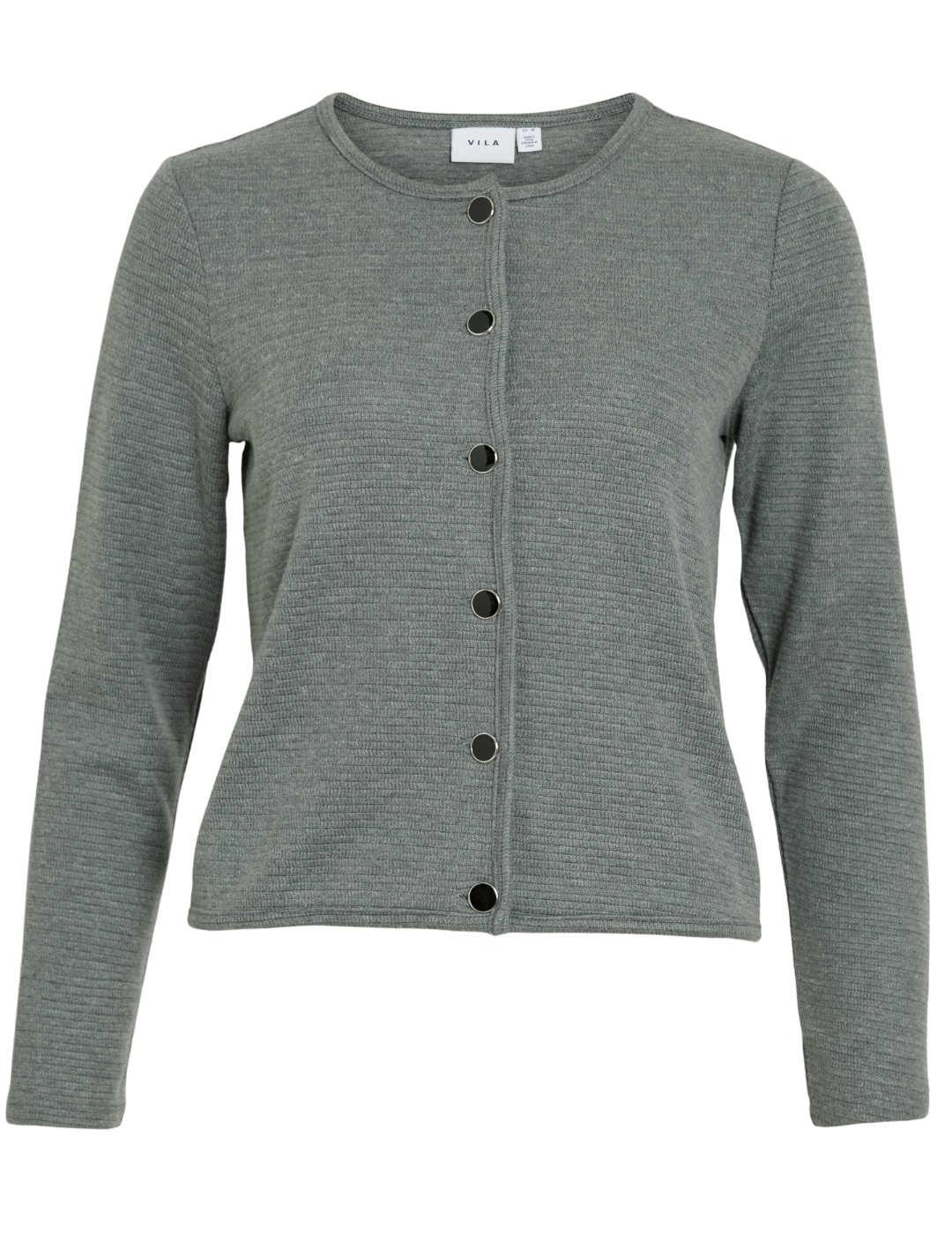Cárdigan Vila Lidea gris botones cropped para mujer