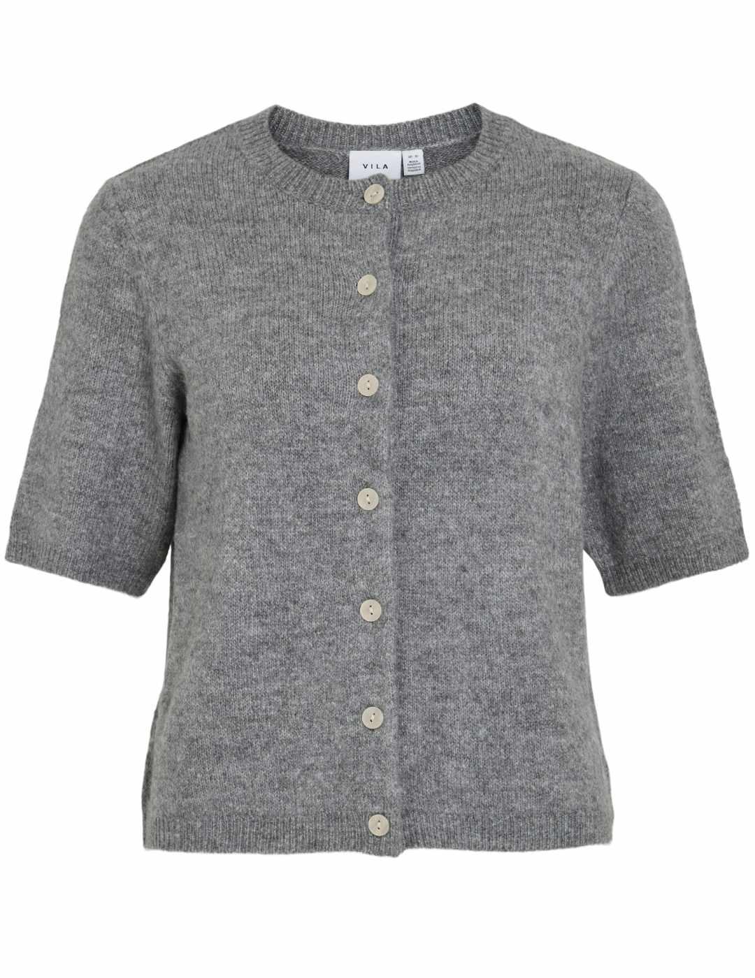 Cárdigan Vila Dainty gris marengo manga corta de mujer