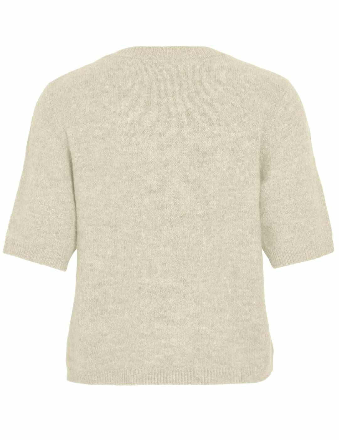 Cárdigan Vila Dainty beige claro manga corta de mujer