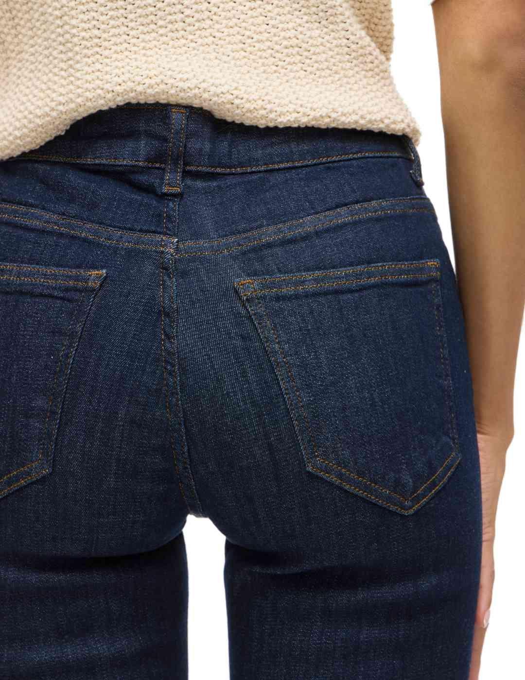 Pantalón vaquero Vila Sarah skinny azul oscuro para mujer