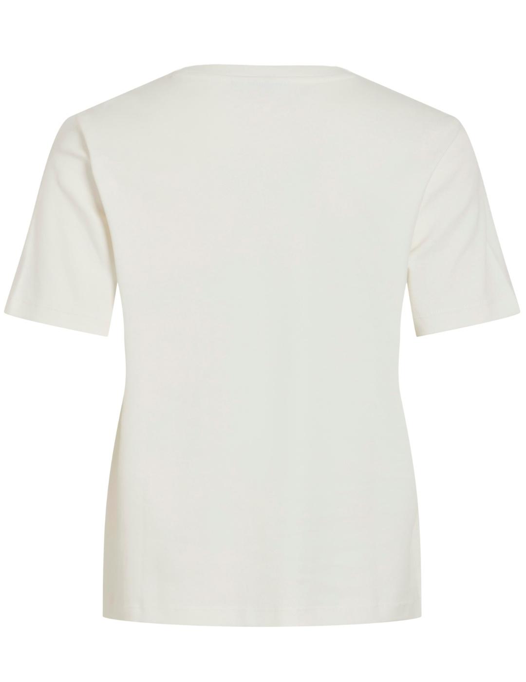Camiseta Vila Pavia blanca calada manga corta de mujer