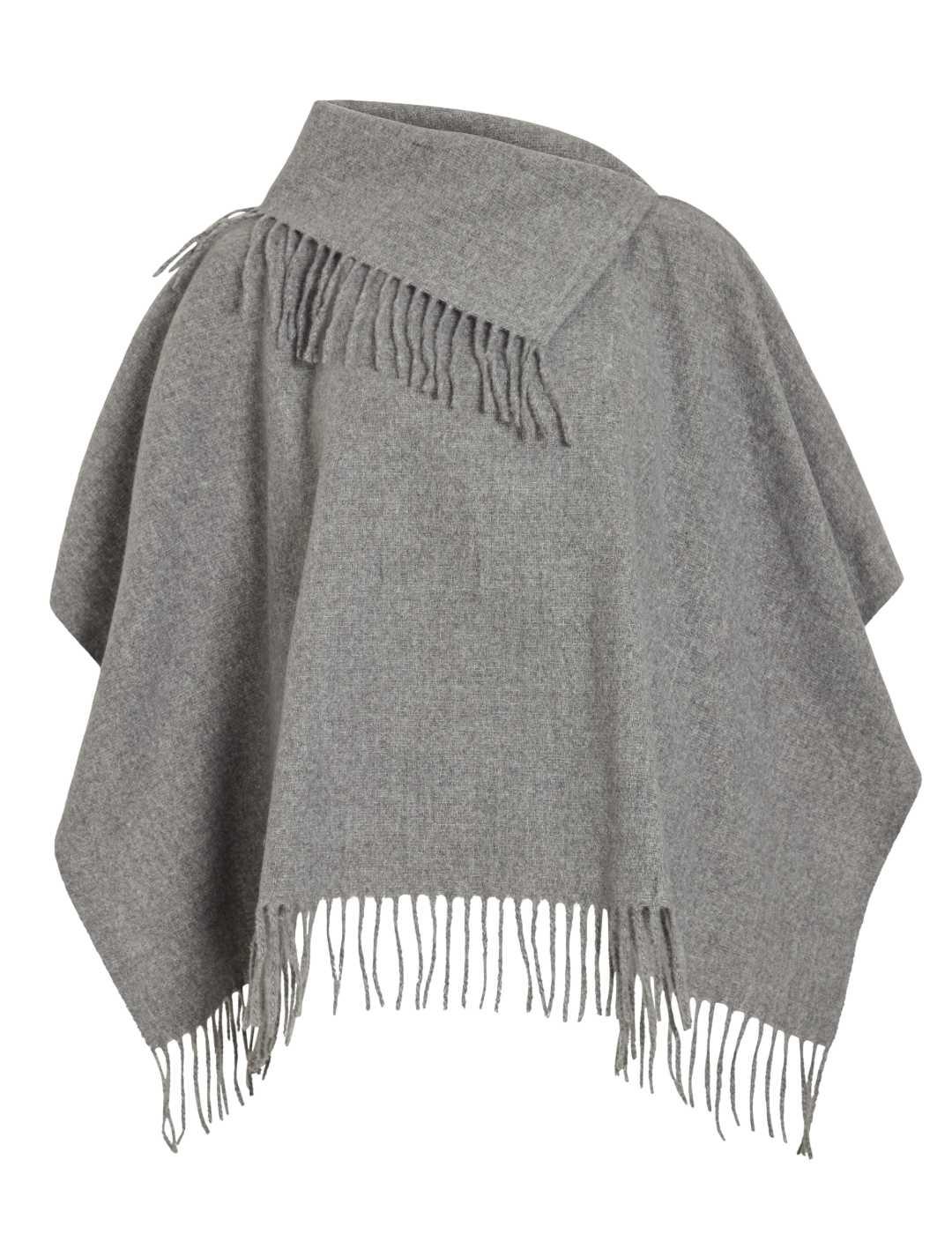Poncho Vila Fjolira gris punto bajo desflecado de mujer