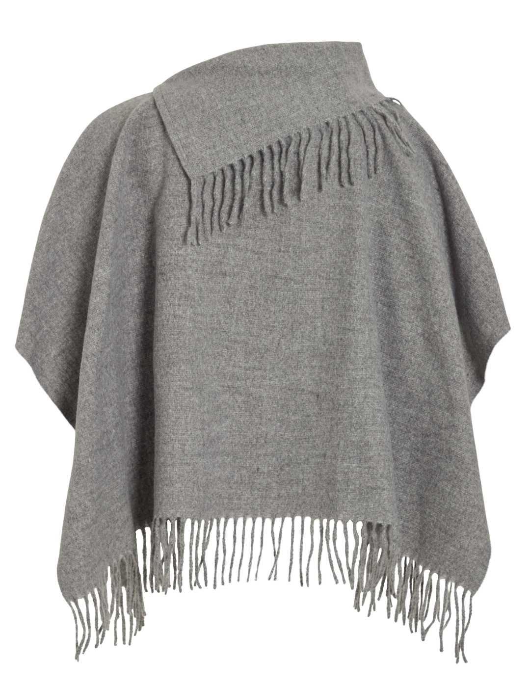 Poncho Vila Fjolira gris punto bajo desflecado de mujer