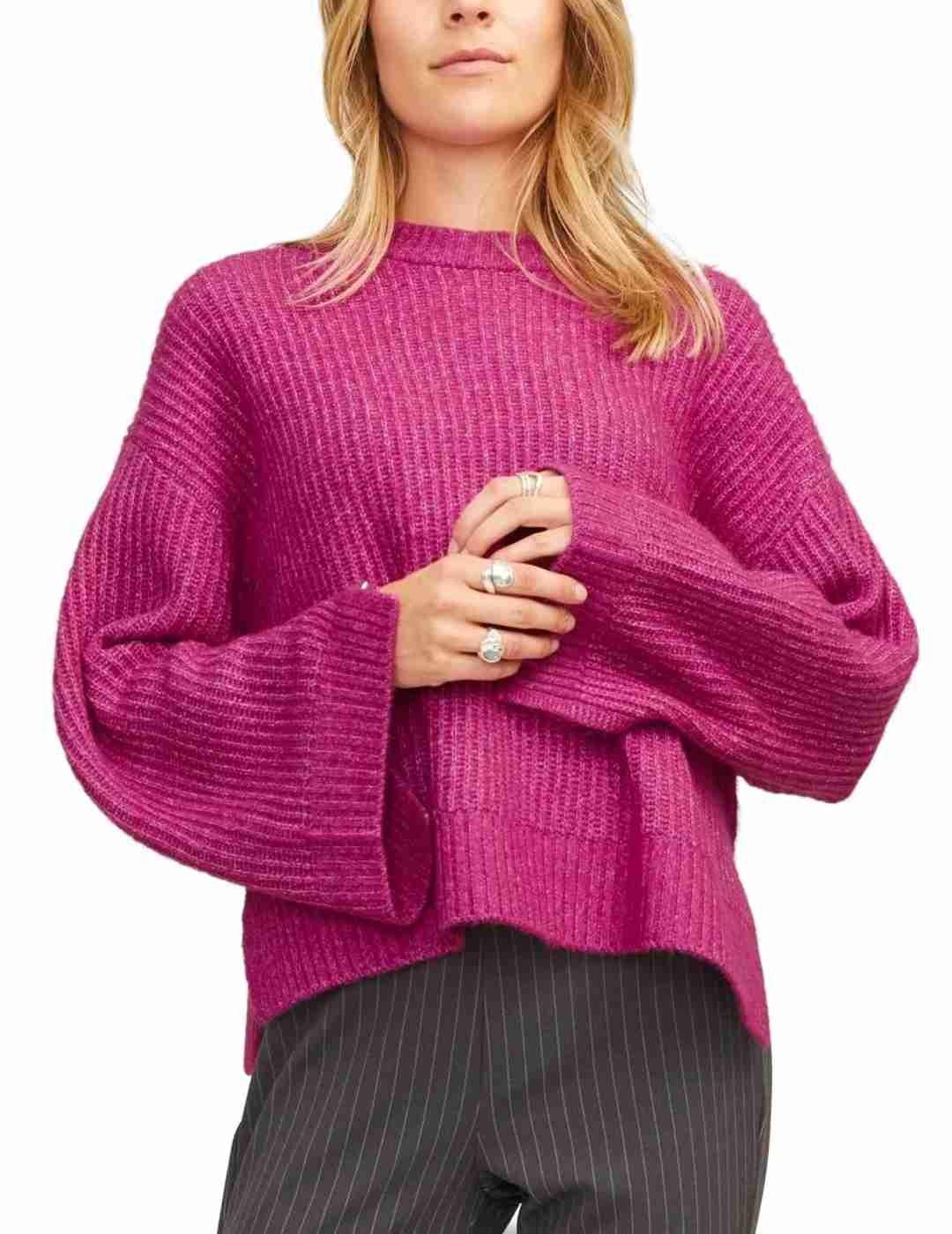Jersey JJXX Sigga rosa fucsia de lana para mujer