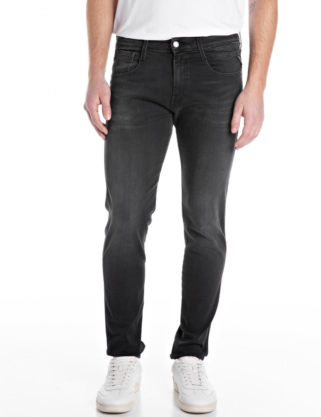 Vaquero Replay Slim Anbass stretch negro para hombre