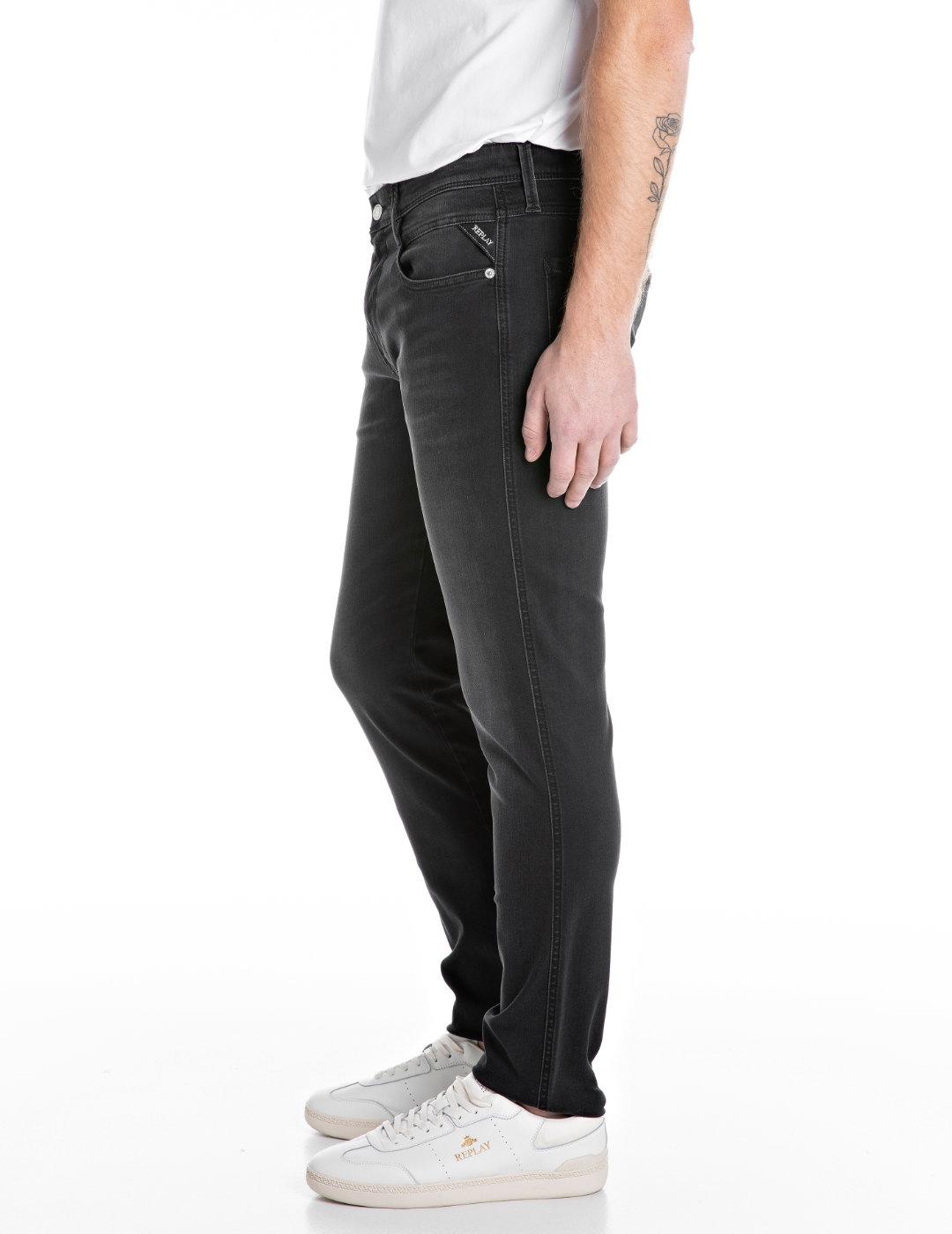 Vaquero Replay Slim Anbass stretch negro para hombre