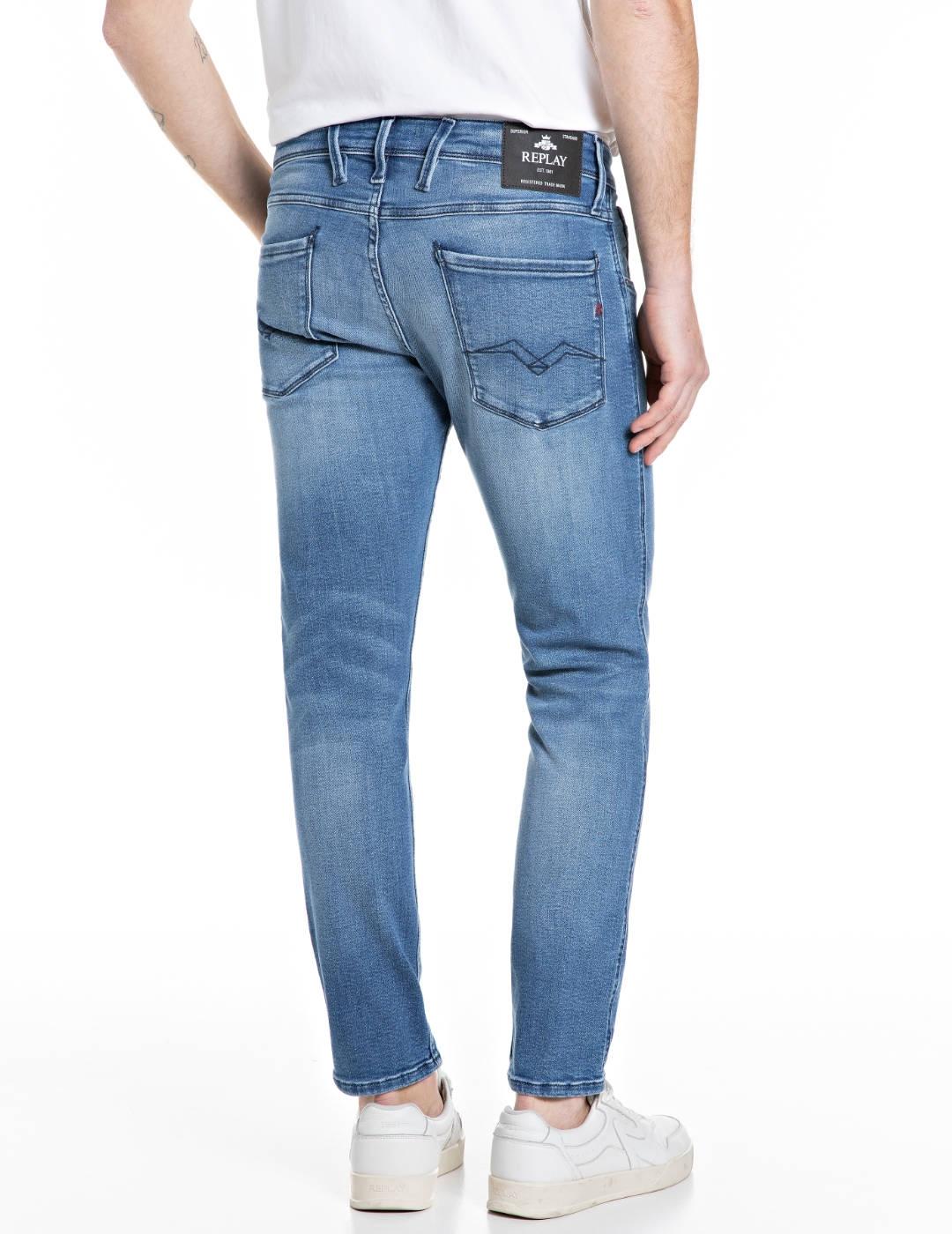 Vaqueros Replay Anbass azul medio slim fit para hombre