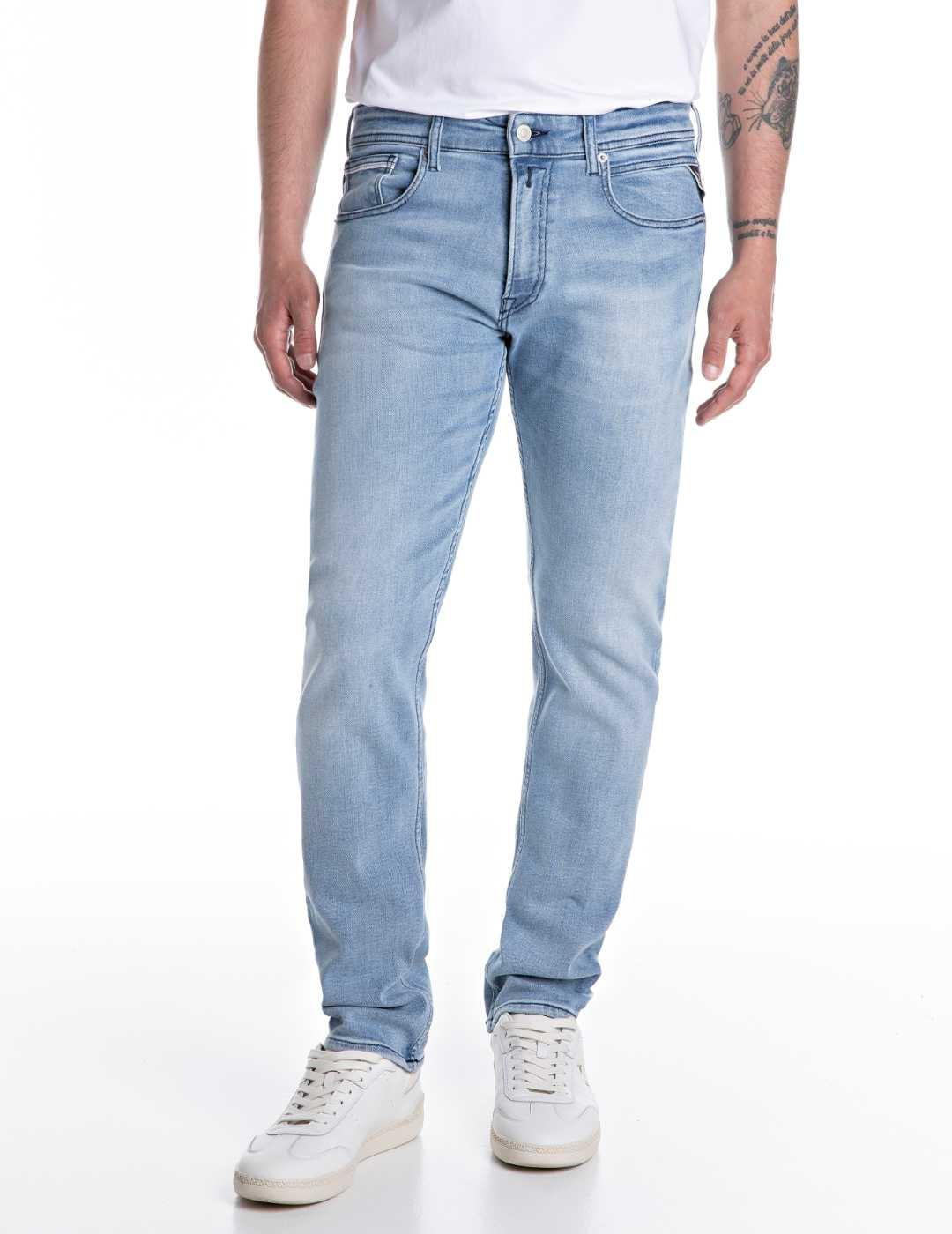 Pantalón Replay Grover corte recto azul denim claro hombre