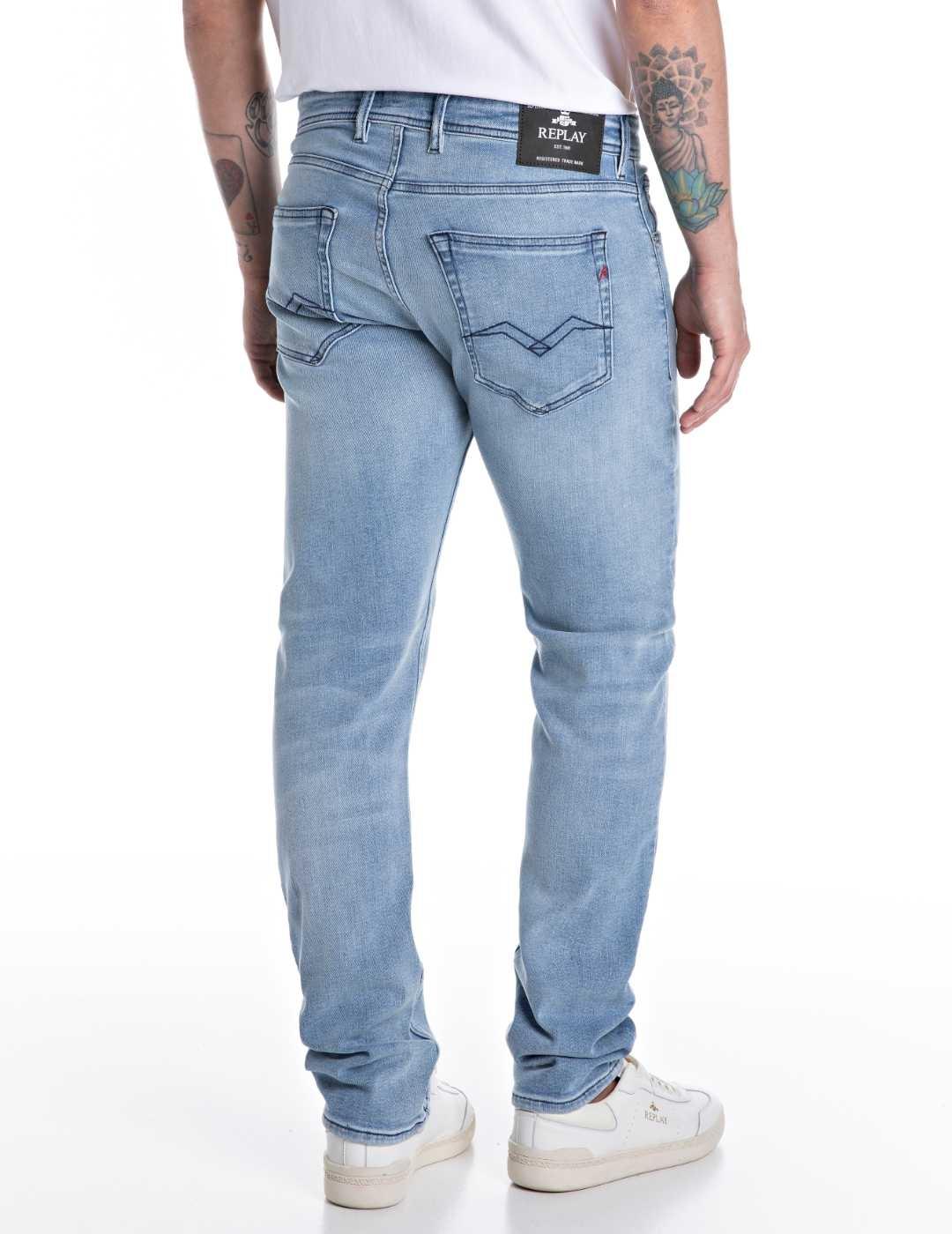 Pantalón Replay Grover corte recto azul denim claro hombre