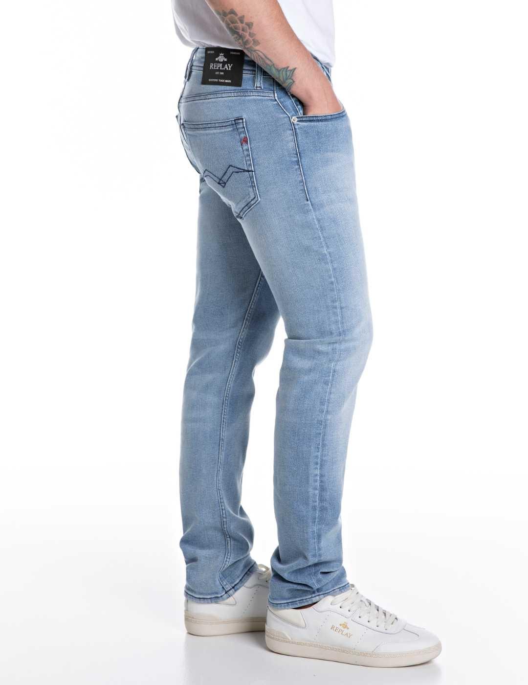 Pantalón Replay Grover corte recto azul denim claro hombre