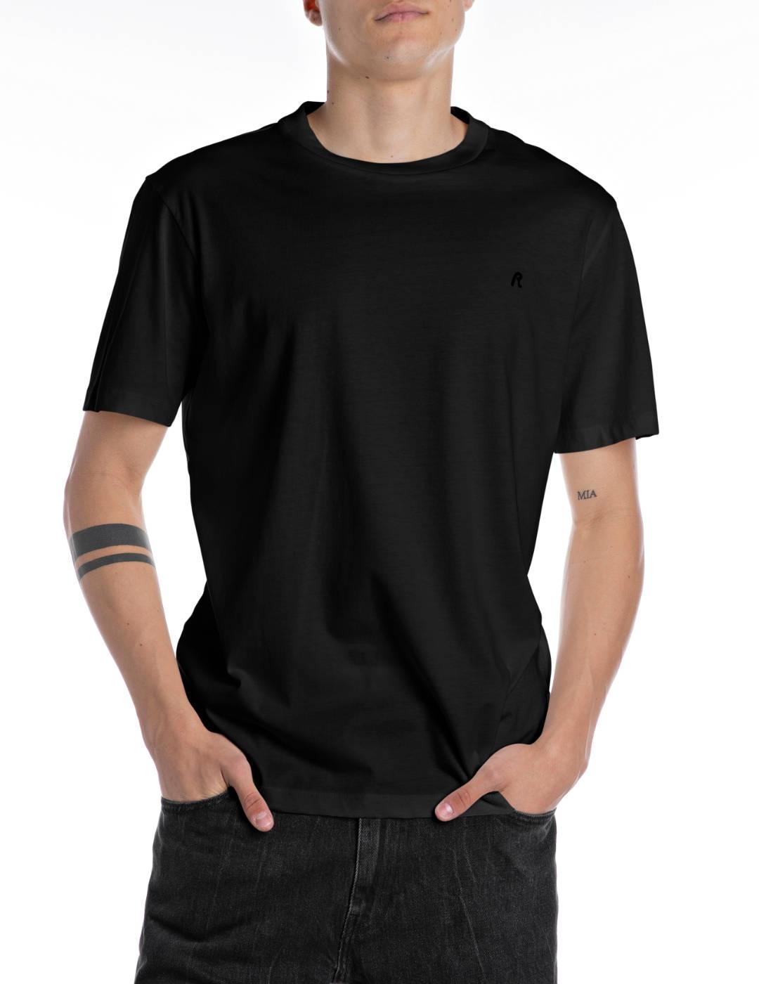 Camiseta Replay negra minilogo manga corta para hombre