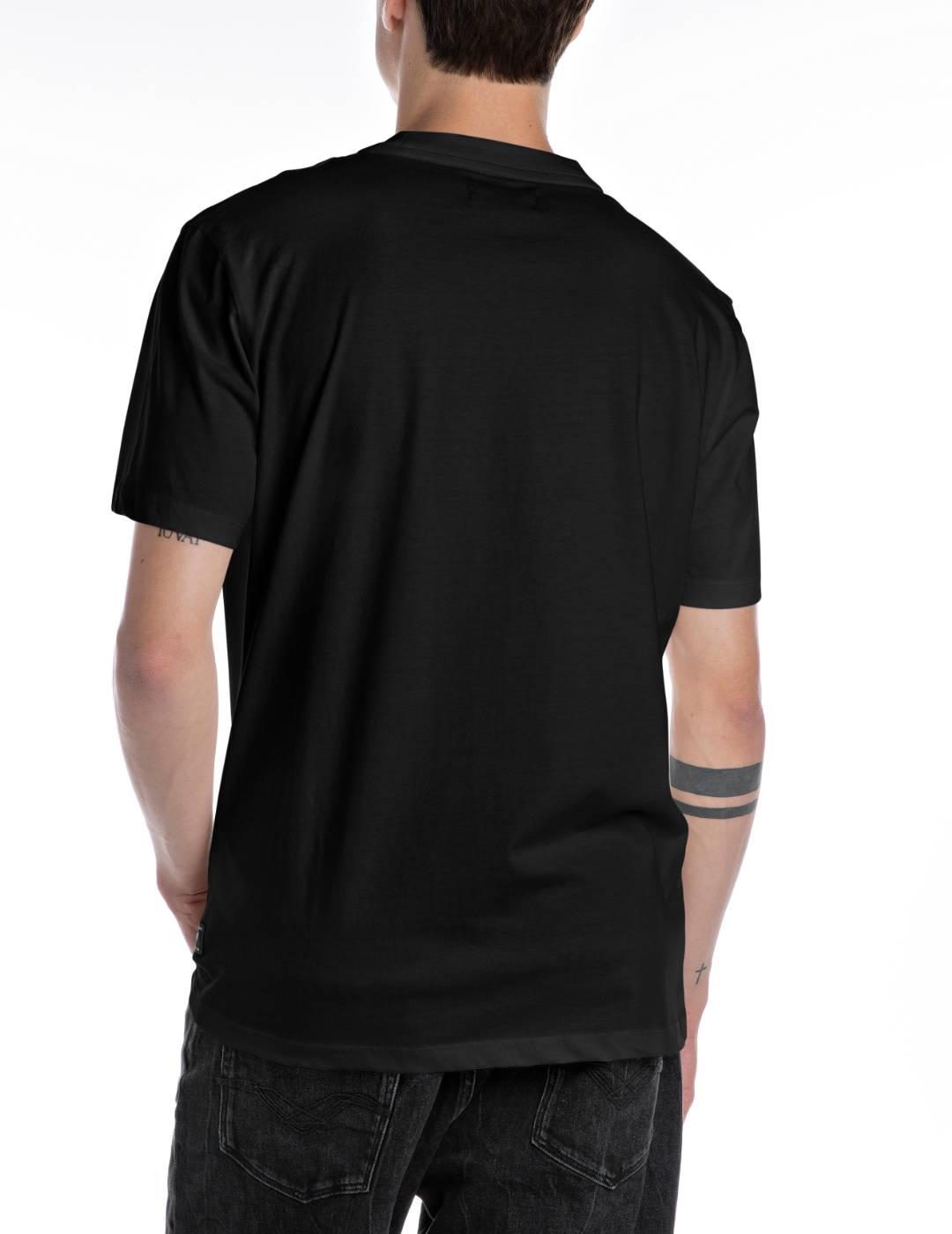 Camiseta Replay negra minilogo manga corta para hombre