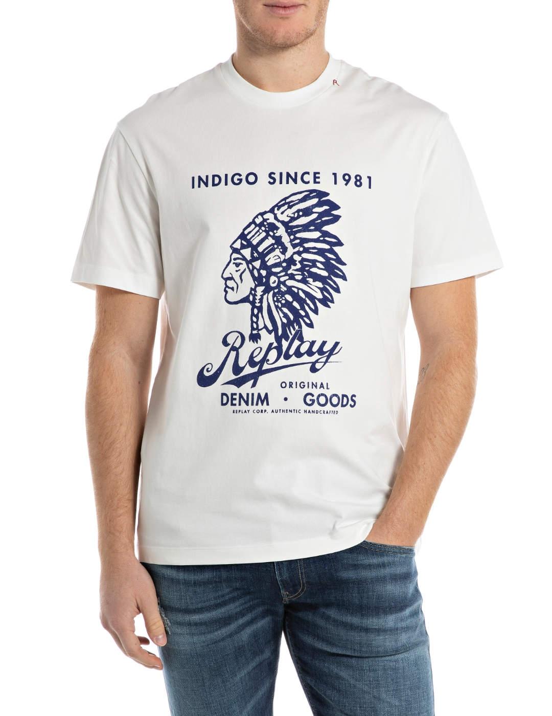 Camiseta Replay blanca manga corta para hombre