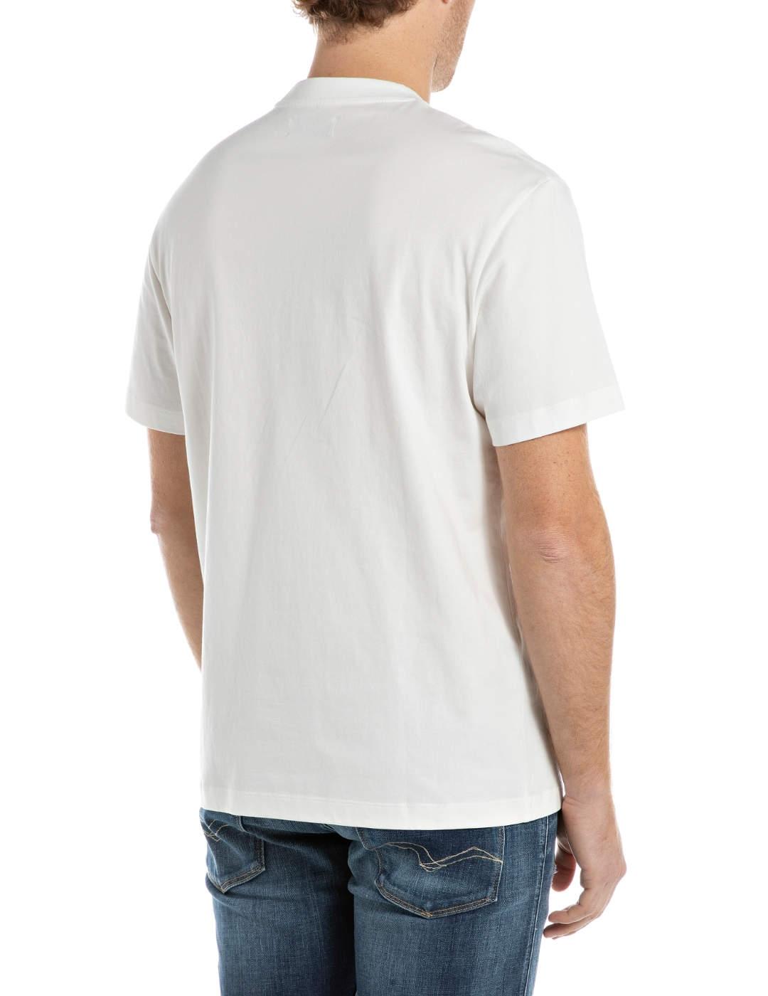 Camiseta Replay blanca manga corta para hombre
