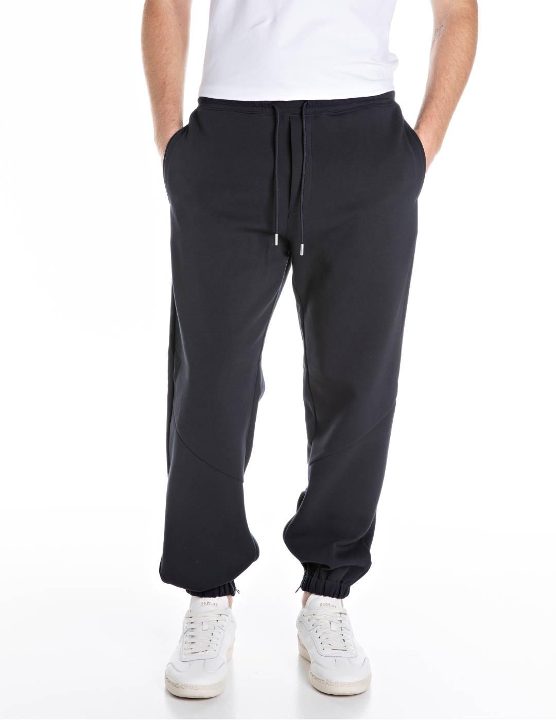 Pantalón Replay azul oscuro jogger felpa técnica de hombre